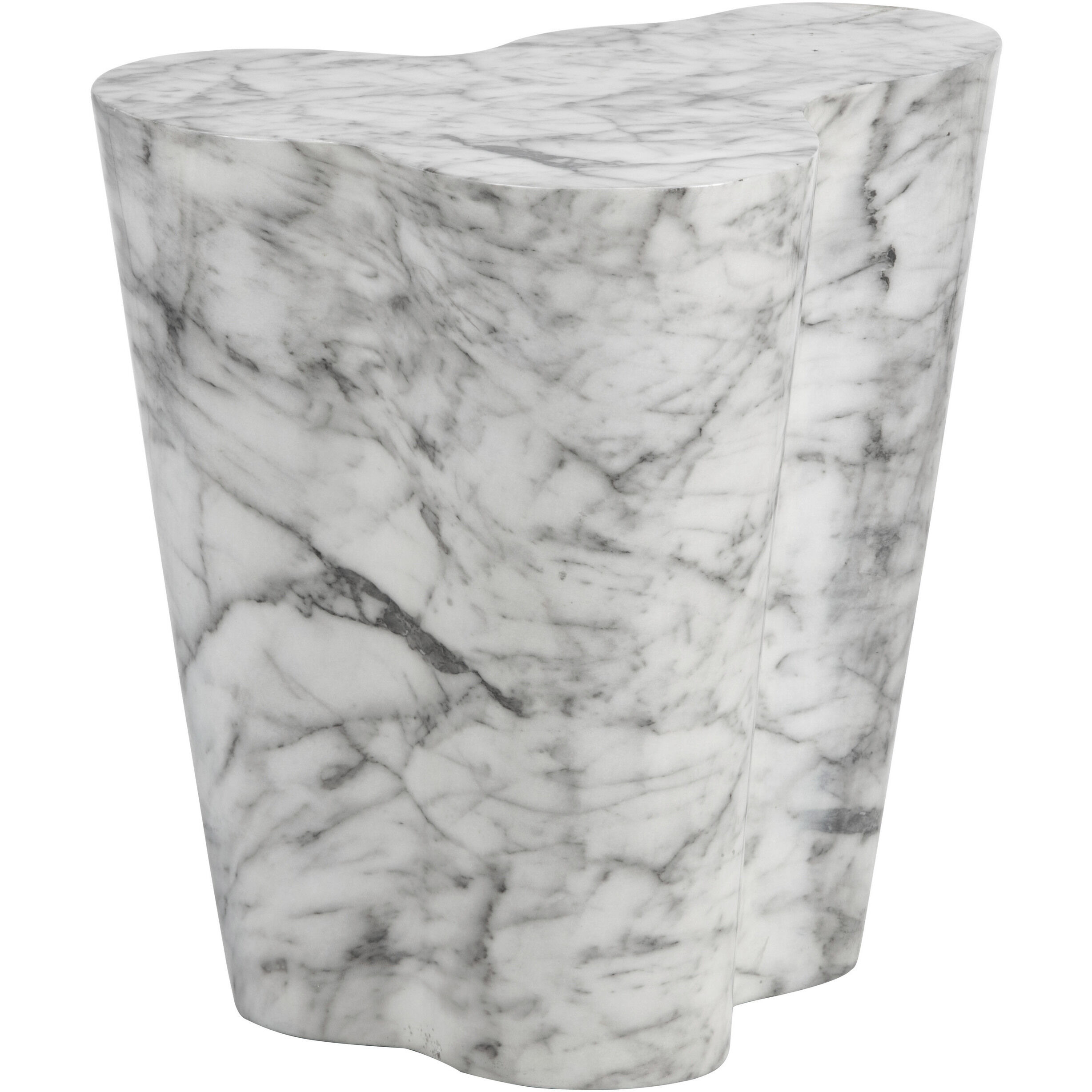 Ava 22 X 22 inch Marble Look Outdoor Side Table, Large